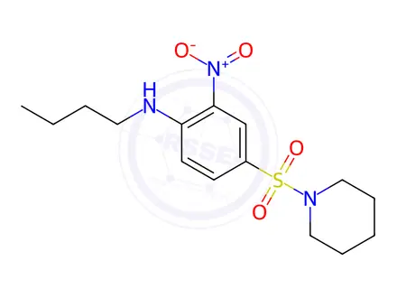 Chemical structure of N-Butyl-2-nitro-4-(piperidin-1-ylsulfonyl)aniline