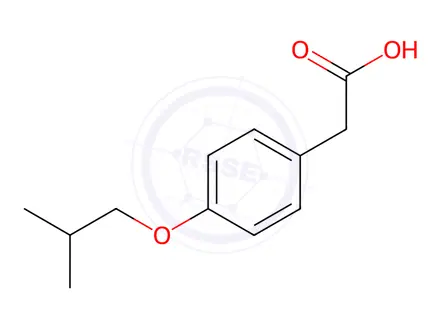 Chemical structure of 2-[4-(2-Methylpropoxy)phenyl]acetic acid