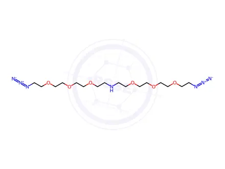 Chemical structure of Ethanamine, 2-[2-[2-(2-azidoethoxy)ethoxy]ethoxy]-N-[2-[2-[2-(2-azidoethoxy)ethoxy]ethoxy]ethyl]