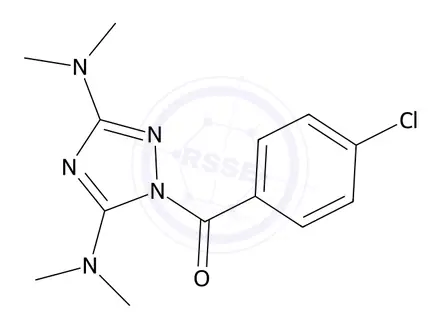 Chemical structure of 1-(4-Chlorobenzoyl)-N3,N3,N5,N5-tetramethyl-1H-1,2,4-triazole-3,5-diamine