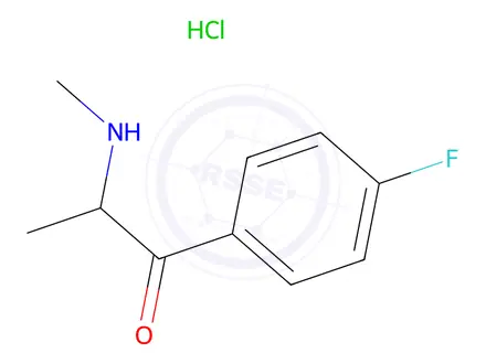 Chemical structure of 4-Fluoroephedrone Hydrochloride