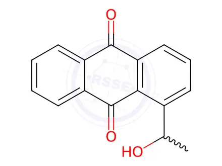 Chemical structure of 1-(1-Hydroxyethyl)anthracene-9,10-dione