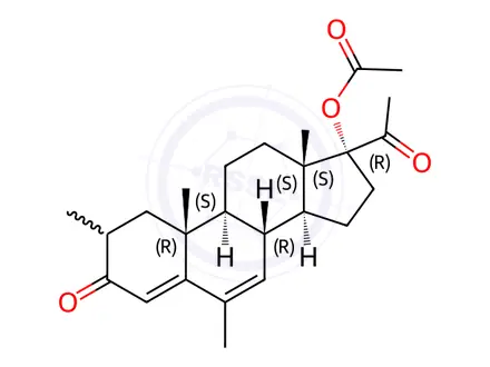 Chemical structure of (2Beta)-Methyl Megestrol Acetate