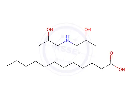 Chemical structure of lauric acid, compound with 1,1'-iminodipropan-2-ol (1:1)