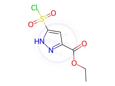 Chemical structure of Ethyl 5-(chlorosulfonyl)-1H-pyrazole-3-carboxylate