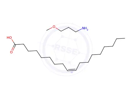 Chemical structure of oleic acid, compound with 3-methoxypropylamine (1:1)
