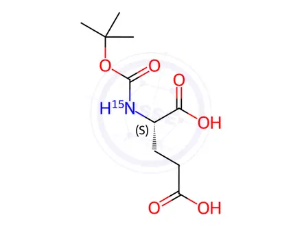 Chemical structure of L-Glutamic Acid-15N, N-Boc