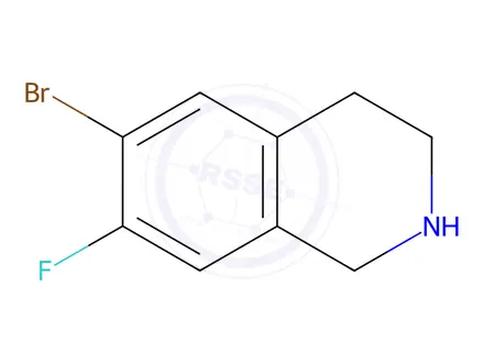 Chemical structure of Isoquinoline, 6-bromo-7-fluoro-1,2,3,4-tetrahydro-
