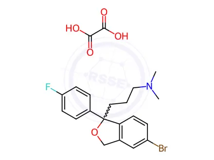 Chemical structure of Citalopram Hydrobromide Impurity 8 Oxalate (Citalopram Hydrobromide EP Impurity F Oxalate) (Mixture of Enantiomers)