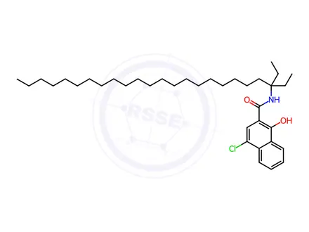 Chemical structure of 4-chloro-N-(1,1-diethyldocosyl)-1-hydroxynaphthalene-2-carboxamide