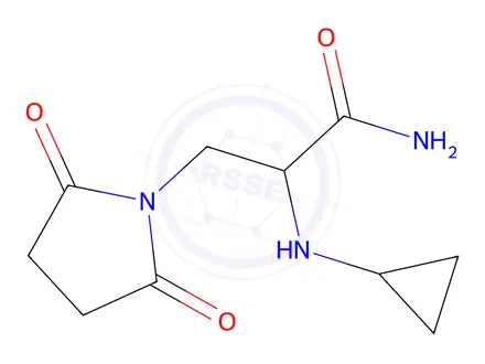 Chemical structure of 2-(Cyclopropylamino)-3-(2,5-dioxopyrrolidin-1-yl)propanamide