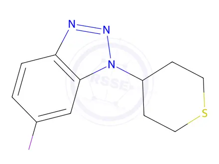 Chemical structure of 6-Iodo-1-tetrahydrothiopyran-4-yl-benzotriazole