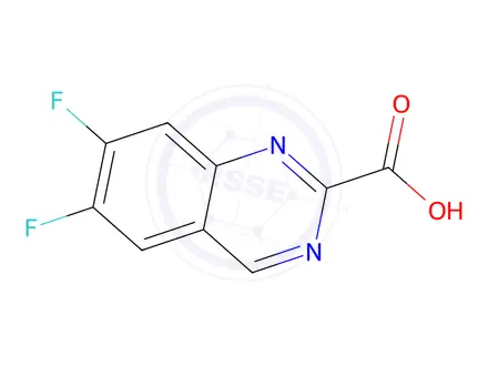 Chemical structure of 6,7-difluoroquinazoline-2-carboxylic acid