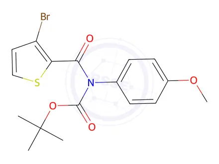 Chemical structure of tert-Butyl (3-bromothiophene-2-carbonyl)-(4-methoxyphenyl)carbamate