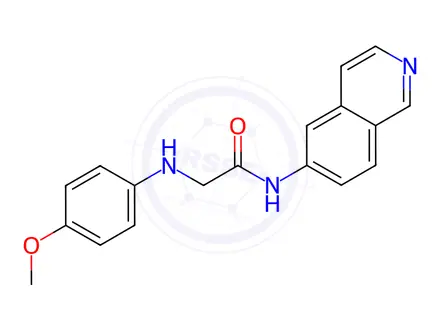 Chemical structure of N-(Isoquinolin-6-yl)-2-((4-methoxyphenyl)amino)acetamide