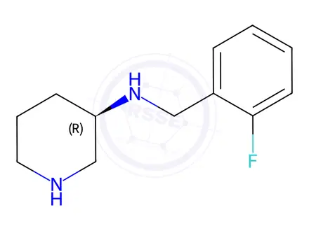 Chemical structure of (R)-N-(2-Fluorobenzyl)piperidin-3-aminedihydrochloride