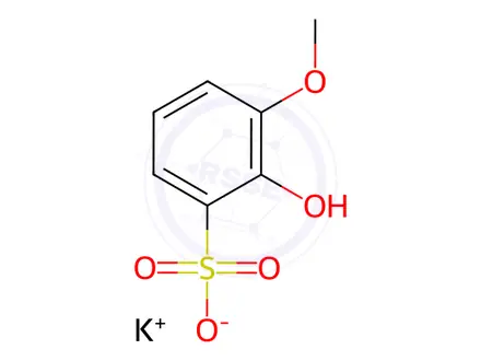 Chemical structure of 2-Hydroxy-3-Methoxybenzenesulfonic Acid Potassium Salt
