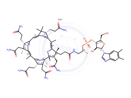 Chemical structure of Cob(II)alamin(Vitamin B12-Co(II))