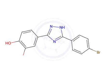 Chemical structure of 4-(3-(4-Bromophenyl)-1H-1,2,4-triazol-5-yl)-2-methoxyphenol