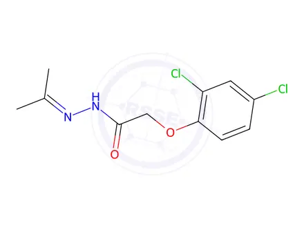 Chemical structure of 2-(2,4-Dichlorophenoxy)-N'-(propan-2-ylidene)acetohydrazide