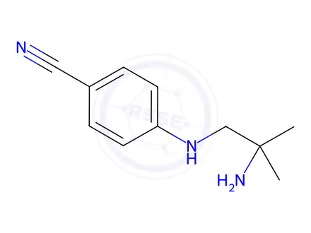 Chemical structure of Benzonitrile, 4-[(2-aMino-2-Methylpropyl)aMino]-