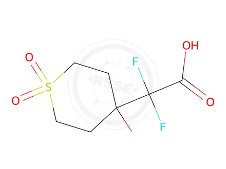 Chemical structure of 2,2-Difluoro-2-(4-hydroxy-1,1-dioxidotetrahydro-2h-thiopyran-4-yl)acetic acid