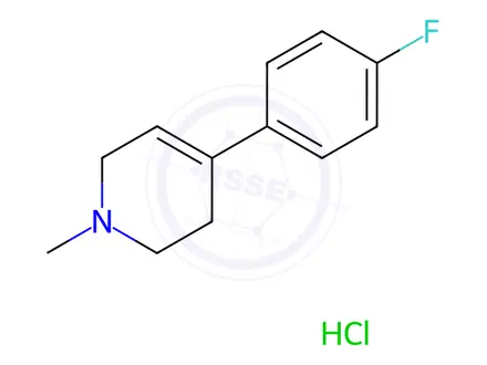 Chemical structure of 4-(4-Fluorophenyl)-1-methyl-1,2,3,6-tetrahydropyridine Hydrochloride