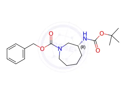 Chemical structure of benzyl (R)-3-((tert-butoxycarbonyl)amino)azepane-1-carboxylate