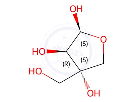 Chemical structure of D-Apio-β-L-furanose