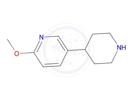 Chemical structure of 2-methoxy-5-(piperidin-4-yl)pyridine dihydrochloride