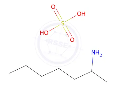 Chemical structure of (±)-(1-methylhexyl)ammonium sulphate