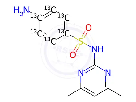 Chemical structure of Sulfadimidine-13C6
