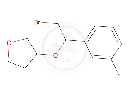 Chemical structure of 3-(2-Bromo-1-(m-tolyl)ethoxy)tetrahydrofuran