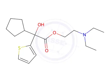 Chemical structure of 2-diethylaminoethyl alpha-cyclopentyl-alpha-2-thienylglycollate