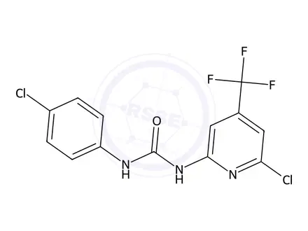 Chemical structure of 1-(4-Chloro-phenyl)-3-(6-chloro-4-trifluoromethyl-pyridin-2-yl)-urea