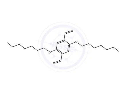 Chemical structure of 2,5-Bis(heptyloxy)terephthalaldehyde