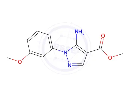 Chemical structure of Methyl 5-amino-1-(3-methoxyphenyl)-1H-pyrazole-4-carboxylate