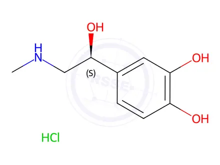Chemical structure of D-(+)-Epinephrine Hydrochloride