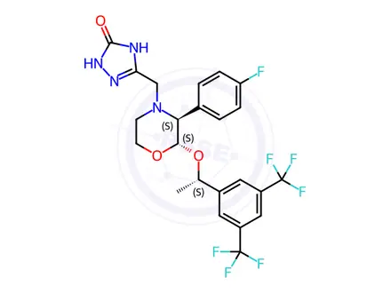 Chemical structure of (1S,2S,3S)-Aprepitant