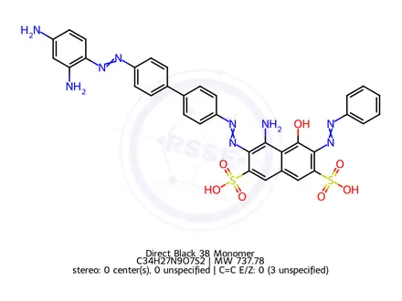 Chemical structure of Direct Black 38 Monomer