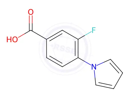 Chemical structure of 3-fluoro-4-(1H-pyrrol-1-yl)benzoic acid
