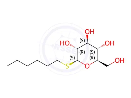 Chemical structure of Hexyl β-D-Thioglucopyranoside