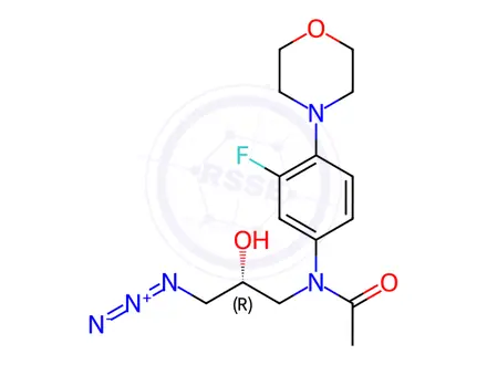 Chemical structure of N-​[(2R)​-​3-​Azido-​2-​hydroxypropyl]​-​N-​[3-​fluoro-​4-​(4-​morpholinyl)​phenyl]​-acetamide