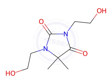 Chemical structure of 1,3-Bis(2-Hydroxyethyl)-5,5-Dimethylhydantoin