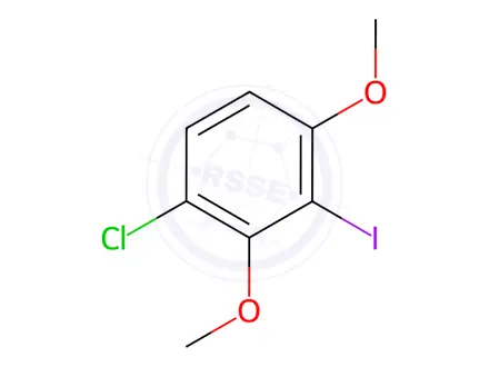 Chemical structure of Benzene, 1-chloro-3-iodo-2,4-dimethoxy-