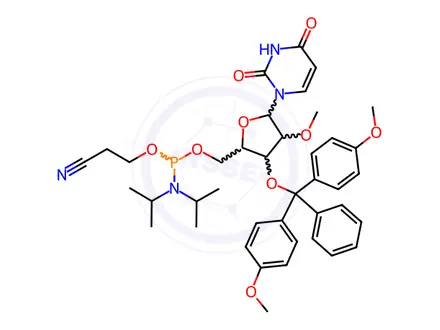 Chemical structure of Phosphoramidites Impurity 65 (3'DMT-2'OMe-U CEP)