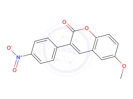 Chemical structure of 6-METHOXY-3(4'-NITROPHENYL)COUMARIN