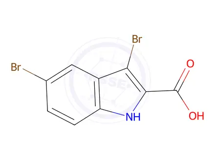 Chemical structure of 3,5-Dibromo-1H-indole-2-carboxylic acid