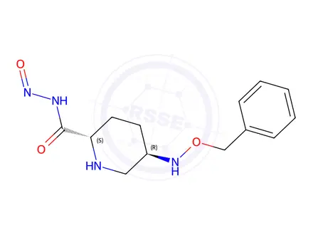Chemical structure of N-Nitroso (2S,5R)-5-[(Phenylmethoxy)amino]-2-piperidinecarboxamide