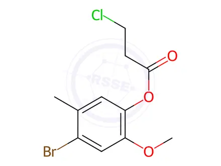 Chemical structure of 3-Chloropropionic acid 4-bromo-2-methoxy-5-methylphenyl ester